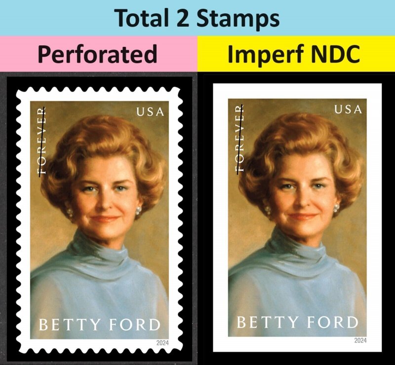 US 5852 5852a Betty Ford F imperf NDC set 2 MNH 2024 after April 15