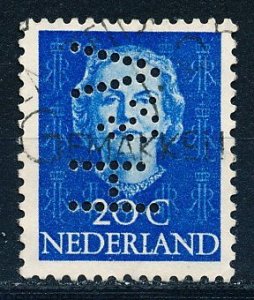 Netherlands #311 Single Perfin Used