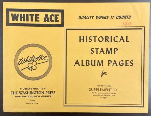 White Ace Historical Stamp Album Pages US Supplement D 1975 6 pages NEW