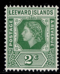 LEEWARD ISLANDS QEII SG128, 2c green, NH MINT.