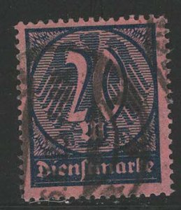 Germany Reich Scott # O19, used, exp h/s