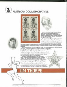 USPS COMMEMORATIVE PANEL #219 JIM THORPE #2089