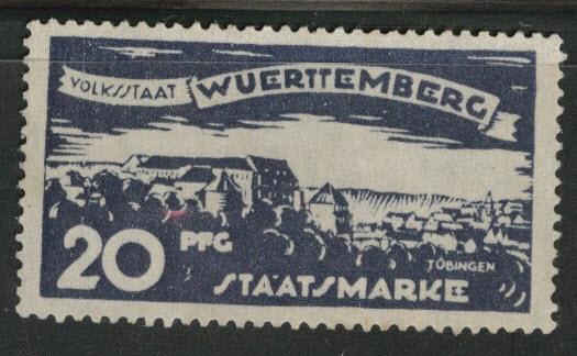 Germany State Wurttemberg Scott o168 MNG 1920 official 