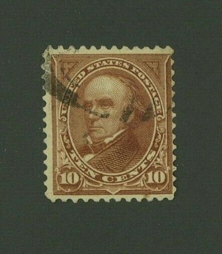 US 1898 10c brown Webster, Type I, Scott 282C used, Value = $6.50