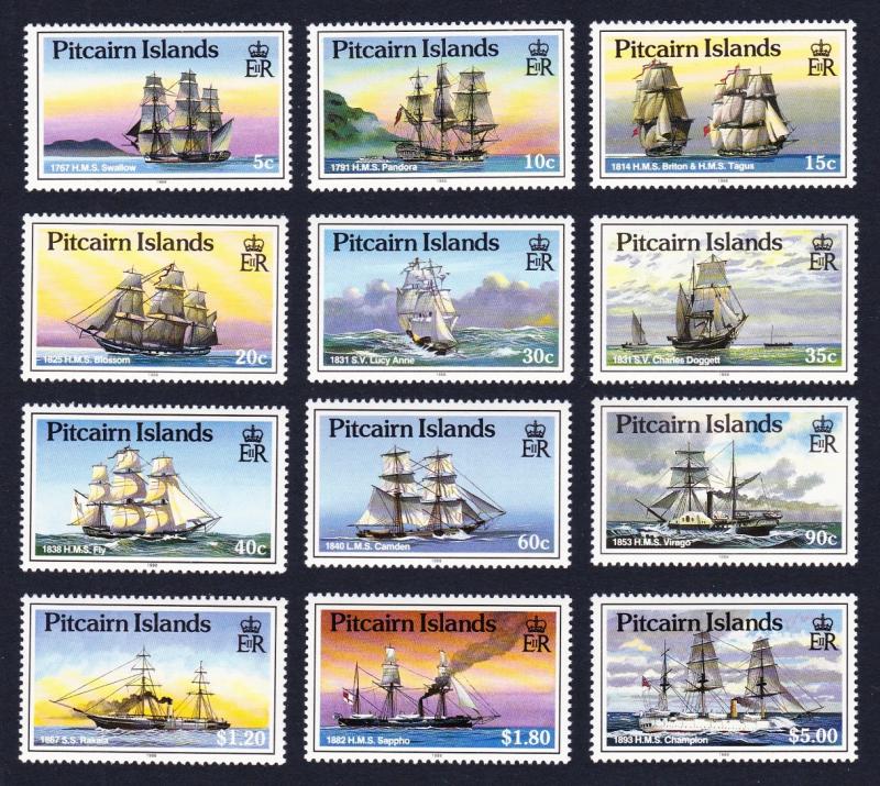 Pitcairn Ships 12v SG#315-26 MI#308-19