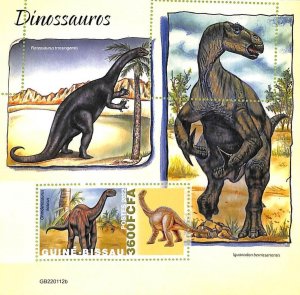 A7586 - GUINE BISSAU - MISPERF ERROR Stamp Sheet - 2022 - Dinosaurs-