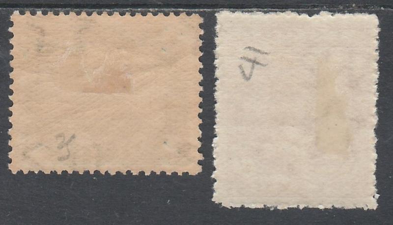 COOK ISLANDS 1913 QUEEN AND BIRD 1/2D AND 1D PERF 14