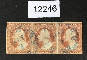 MOMEN: US STAMPS # 11A STRIP POS.4R3-6R3 USED LOT #12246