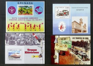 WORLDWIDE (190) Souvenir Sheets & Mini-Sheets ALL Mint Never Hinged