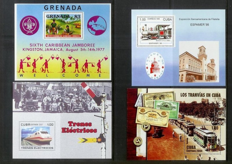 WORLDWIDE (190) Souvenir Sheets & Mini-Sheets ALL Mint Never Hinged