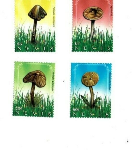 Nevis - 2010 - Mushrooms - Set of 4 Stamps - Scott #1593-6 - MNH