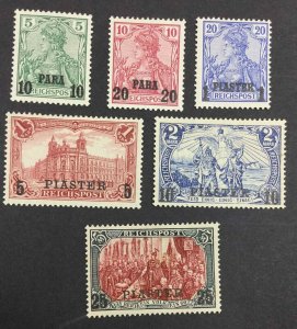 MOMEN: GERMAN COLONIES IN TURKEY SC #25-30 1903 MINT OG H/NH *CERTS* LOT #62898