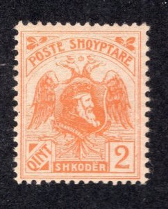 Albania 1920 2q orange Unlisted Type A15 MNG