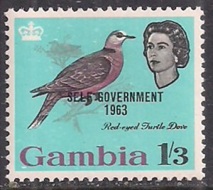 Gambia 1963 QE2 1/3d Birds Self Gov SG 209 MNH ( E1021 )