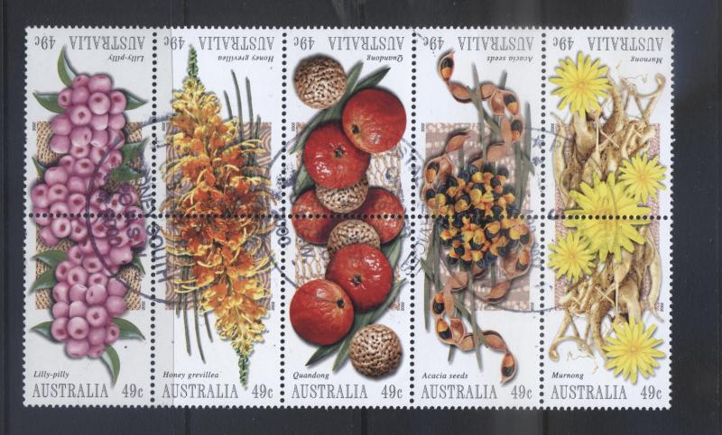 Australia - Scott 2081-85-Tete- Beche- 2002- Block of 10- CTO -Bush Tucker Lot 2