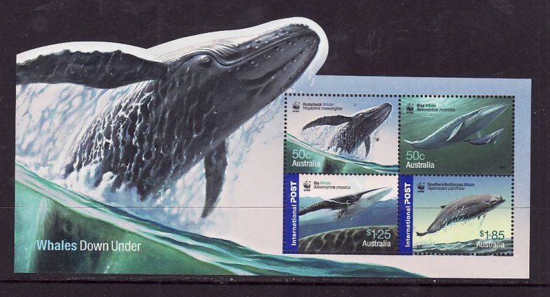 Australia-Sc#2537a-unused NH sheet-Marine Life-Whales-WWF-2006-