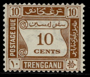 MALAYSIA - Trengganu GVI SG D4, 10c brown, M MINT. Cat £120.