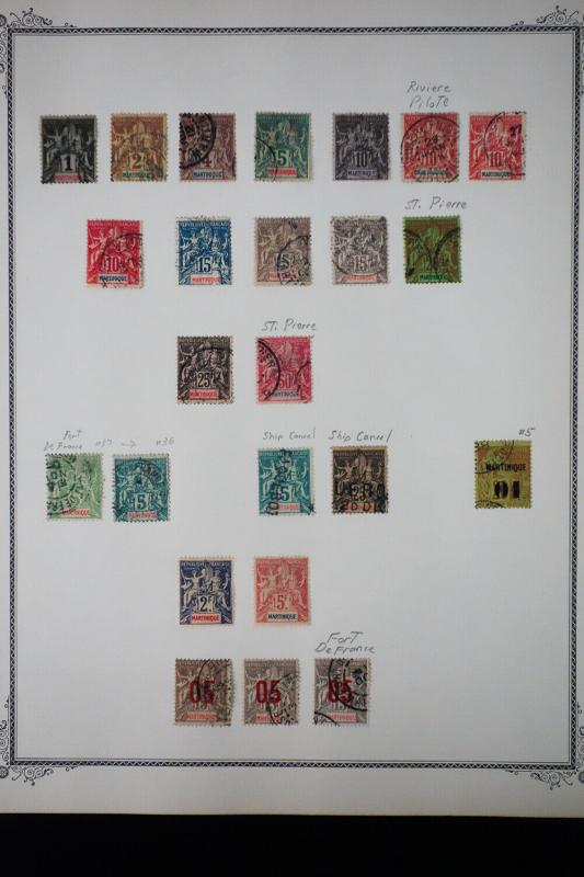 Martinique 1800's to 1940's Stamp Collection