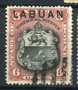 NORTH BORNEO LABUAN; 1890s classic Pictorial issue fine used 6c. value