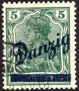 1920, Danzig, 5pf, Used, Sc 34, Mi 21