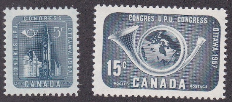 Canada # 371-372, UPU Congress in Ottawa, NH, 1/2 Cat.