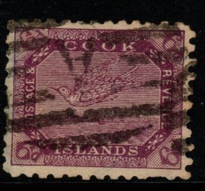 COOK ISLANDS SG18 1898 6d PURPLE USED