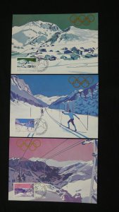 olympic games Lake Placid set of 3 maximum card Liechtenstein 1980