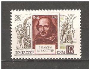 Russia/USSR 1964,William Shakespeare,400th Birth Anniv.,Sc 2891,VF MLH*