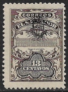 EL SALVADOR 1907 13c National Palace w Arms Overprint Sc 362 MLH