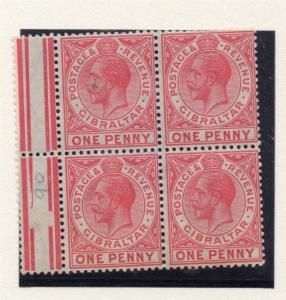 Gibraltar 1921-27 Early Issue Fine Mint Hinged 1d. Block 295931