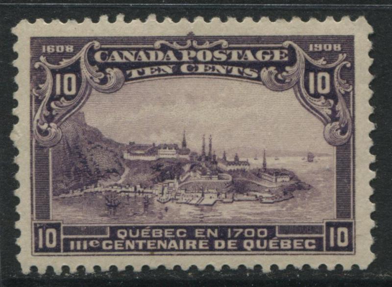 Canada 1908 10 cents Quebec Tercentenary unmounted mint NH and almost VF