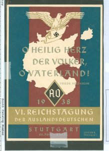 Germany  Propaganda card: 6. Meeting of Germans who lost their homes in foreign lands after WWI, S/C