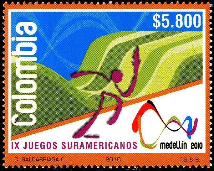 HERRICKSTAMP COLOMBIA Sc.# 1330 South America Games 2010