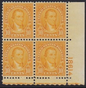 642 Monroe Plate Block MNH