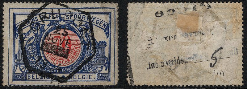 Belgium - 1902 - Scott #Q39 - used - GRUPONT hexagonal pmk