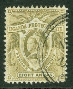 SG 89 Uganda 1898-1902. 8a pale olive. Very fine used CAT £32