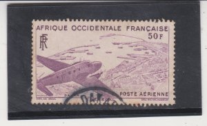 AOF French West Africa 1947 Scott C11 Used- Plane over Dakar