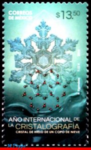 2907 MEXICO 2014 ICE CRYSTAL OF SNOW, INTL YEAR OF CRYSTALLOGRAPHY, NATURE, MNH