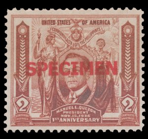 Philippines 1936 Specimen Stamp Scott # 408.