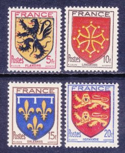 France 467-70 MNH OG 1944 Coats of Arms Full Set Very Fine 