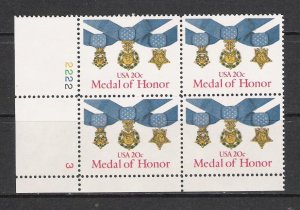 US Plate Block #2045 Medal of Honor MNH
