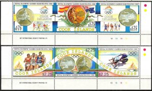 Cook islands 1992 Olympics Games Barcelona 2 Strips MNH