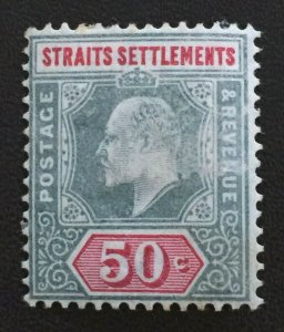 MALAYA 1905 Straits Settlements KEVII 50c MH wmk MCCA SG#135 M4016