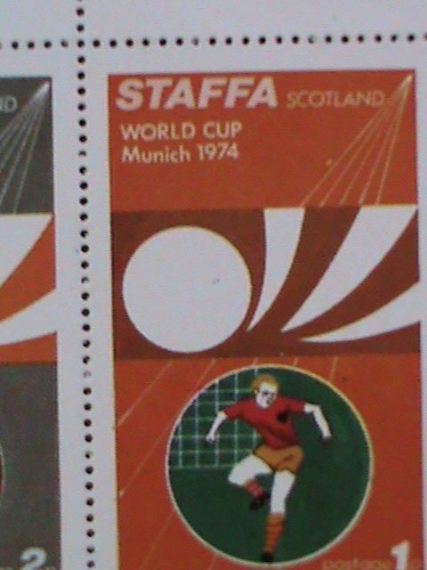 STAFFA-SCOTLAND-1974-PROMOTION-WORLD CUP SOCCER MUNICH'74 MNH S/S -EST.$12