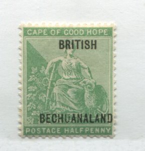 Bechuanaland QV 1897 1/2d overprint 15mm long mint o.g. hinged