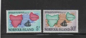 NORFOLK ISLAND #123-124 1965 125TH ANNIV. OF ANNEXATION MINT VF LH O.G bb