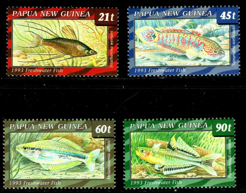 ES-1030 PAPUA NEW GUINEA 1993 FISH SCOTT 810-813 CV $9.20