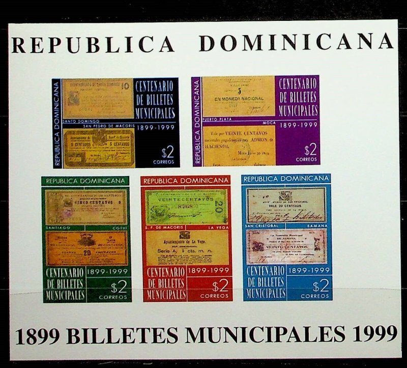 DOMINICAN REP. Sc 1343 NH IMPERF S/S OF 1999 - NAT'L NOTES - (CT5)