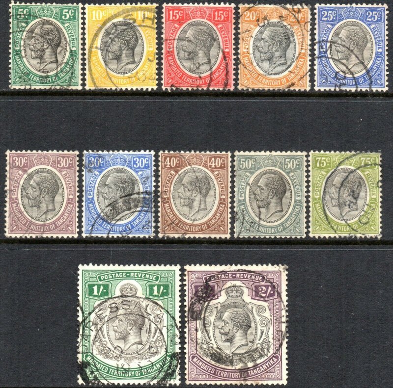 1927 Tanganyika Sg 93/103 Short Set of 12 Values Good to Fine Used