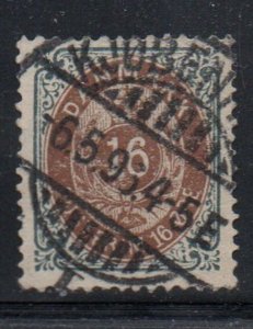 Denmark Sc 16 ore 1875 slate & brown stamp used